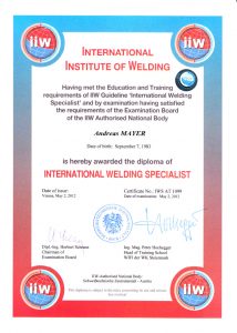 International Welding Specialist Andreas Mayer